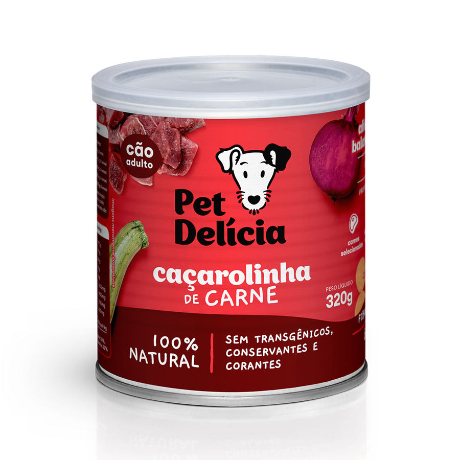 Alimentação Natural para Cães sabor Caçarolinha de Carne