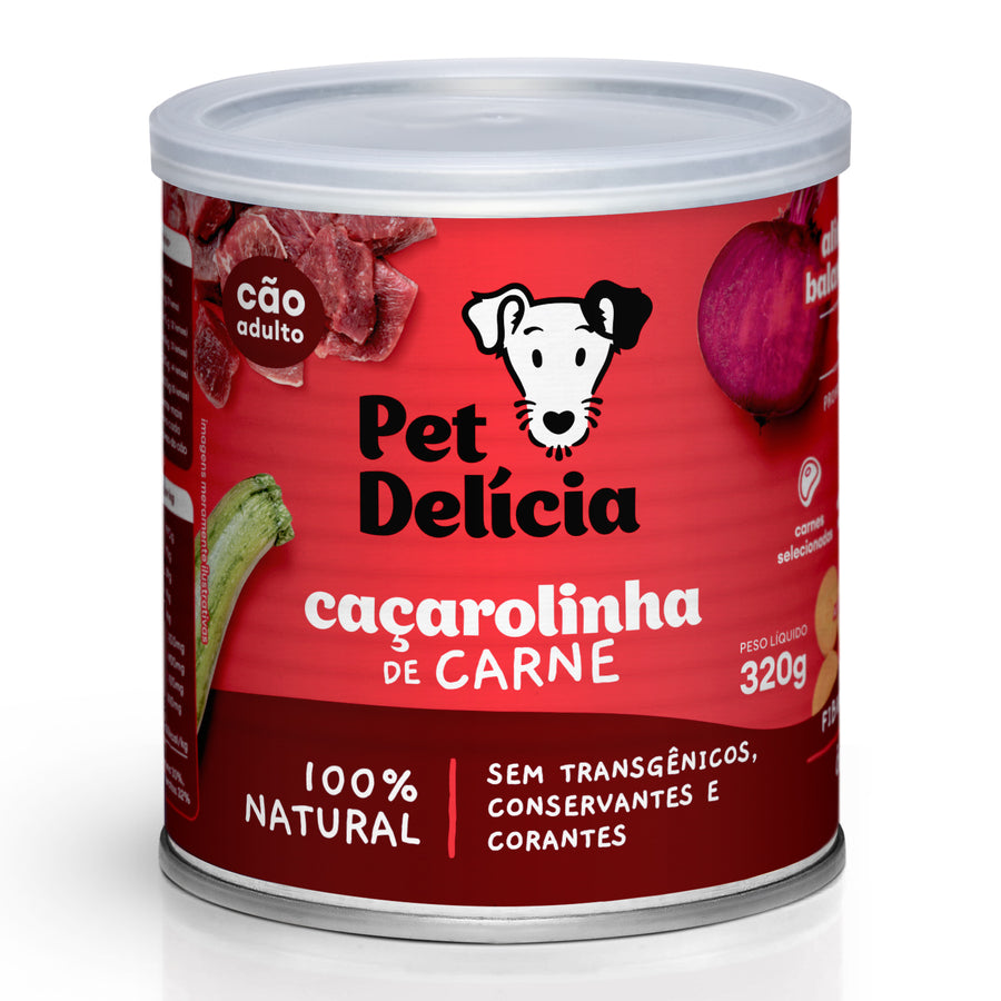 Alimentação Natural para Cães sabor Caçarolinha de Carne