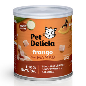 Alimentação Natural para Gatos Sabor Frango com Mamão