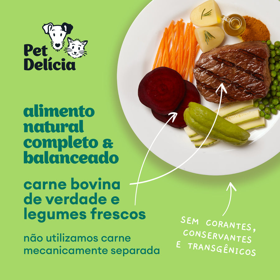 Alimentação Natural para Cães sabor Caçarolinha de Carne