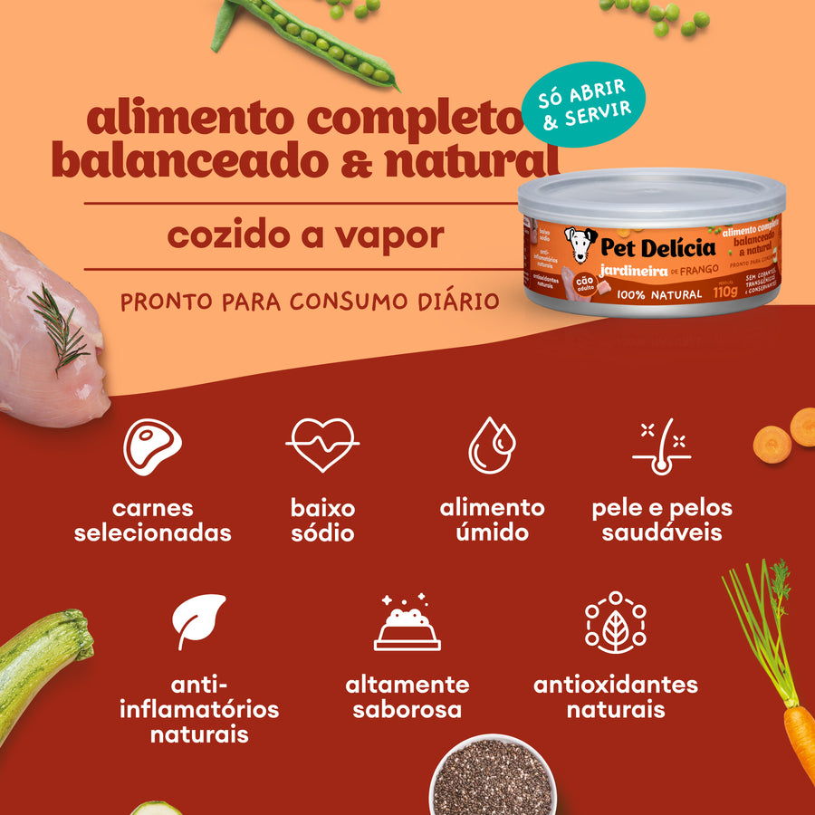 Alimentação Natural para Cães sabor Jardineira de Frango