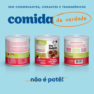 Alimentação Natural Light para Cães Sabor Frango com Maçã