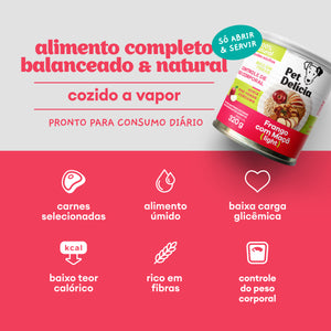 Alimentação Natural Light para Cães Sabor Frango com Maçã