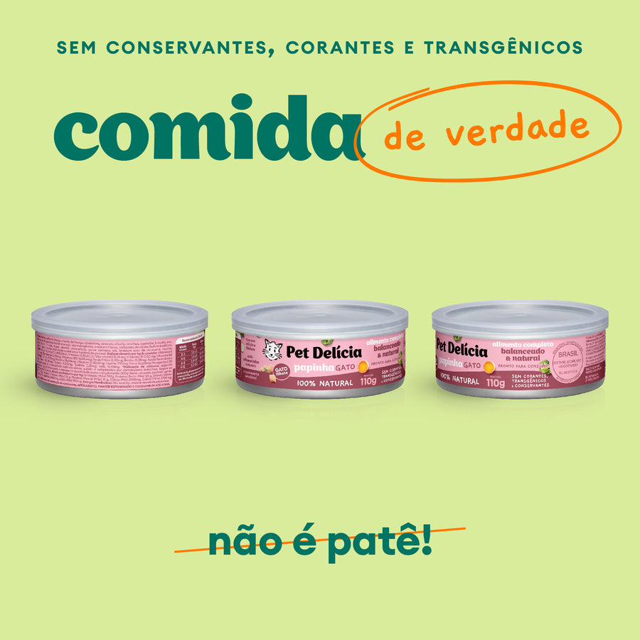 Alimentação Natural para gatos sabor Papinha