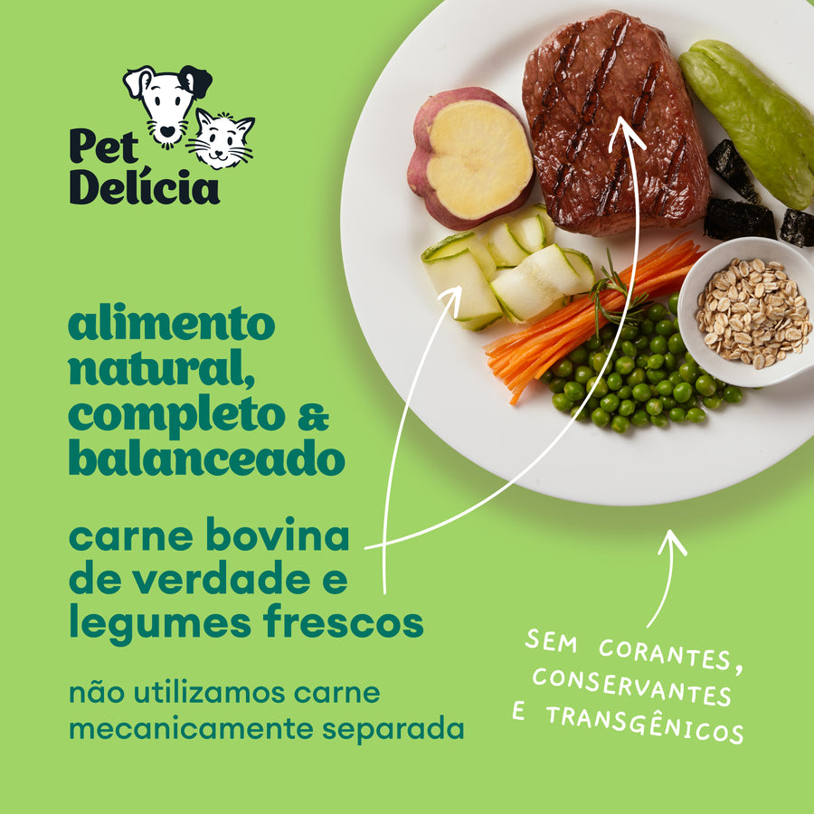 Alimentação Natural para Gatos sabor Picadinho de Carne