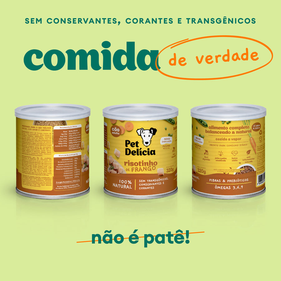 Alimentação Natural para Cães sabor Risotinho de Frango